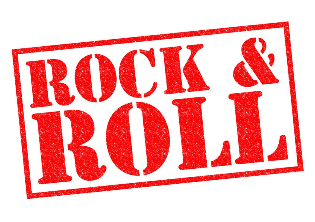 ROCK & ROLL red Rubber Stamp over a white background.