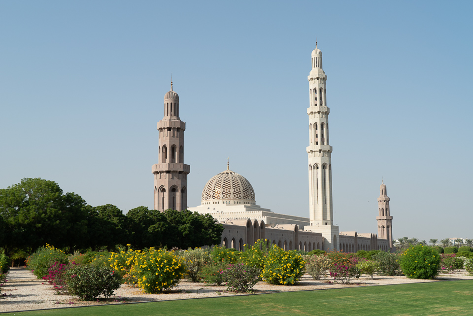 Sultan Qaboos Grand Mosque. Oman is becoming a popular travel destination in the Middle East.